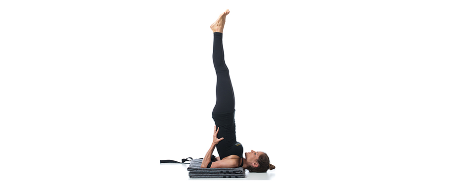 Yoga Shoulder Stand Pose on White Stock Photo - Image of flexible, mental:  30557820